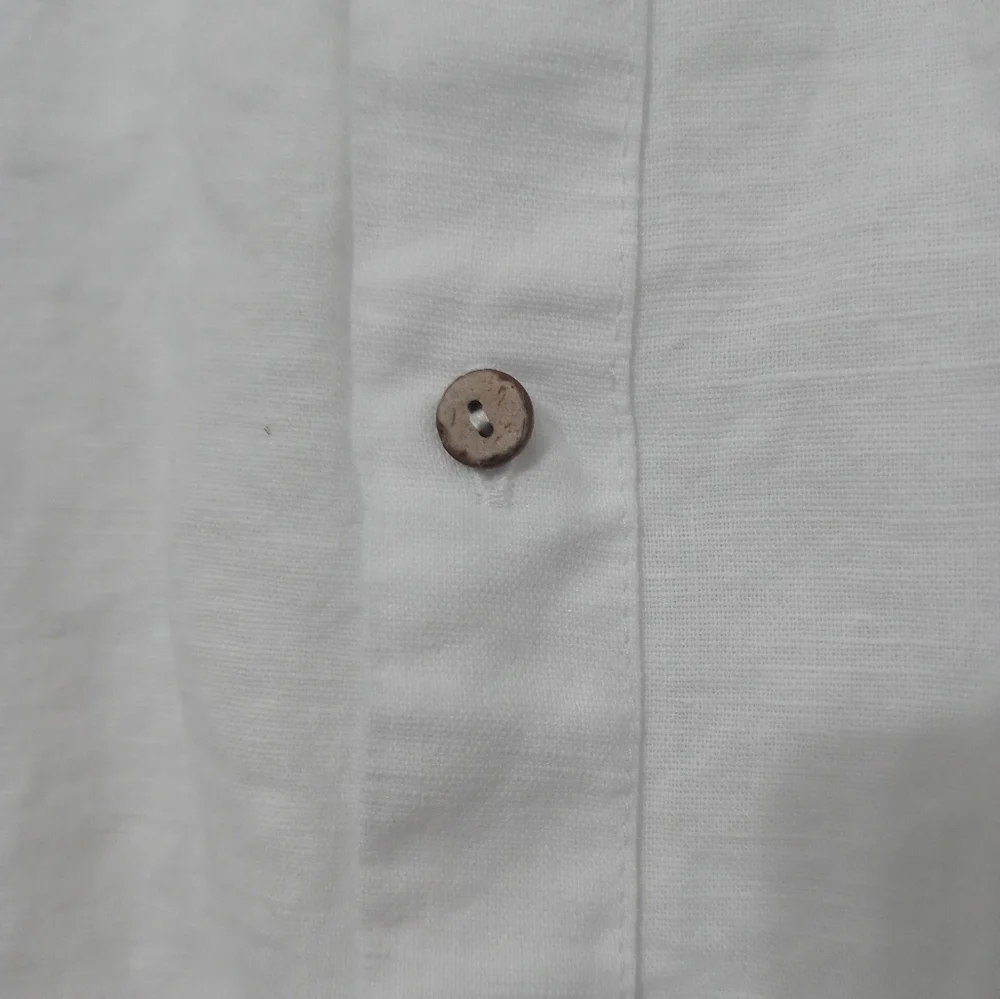 LULUKIDS BRIGHT WHITE LINEN BUTTON DOWN TODDLER BOY'S SHIRT 3-4Y